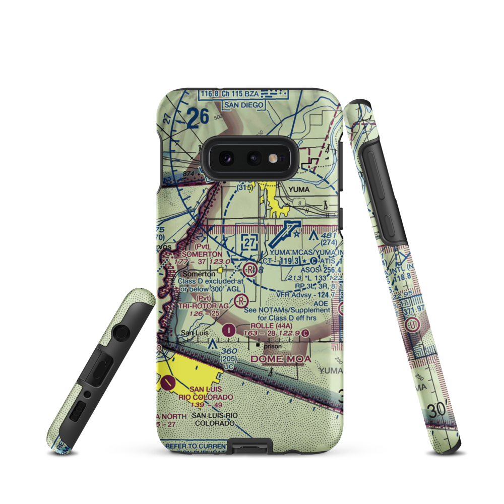 Somerton Airport (54AZ) VFR Sectional Samsung Phone Case Samsung Galaxy S10 Plus model shown
