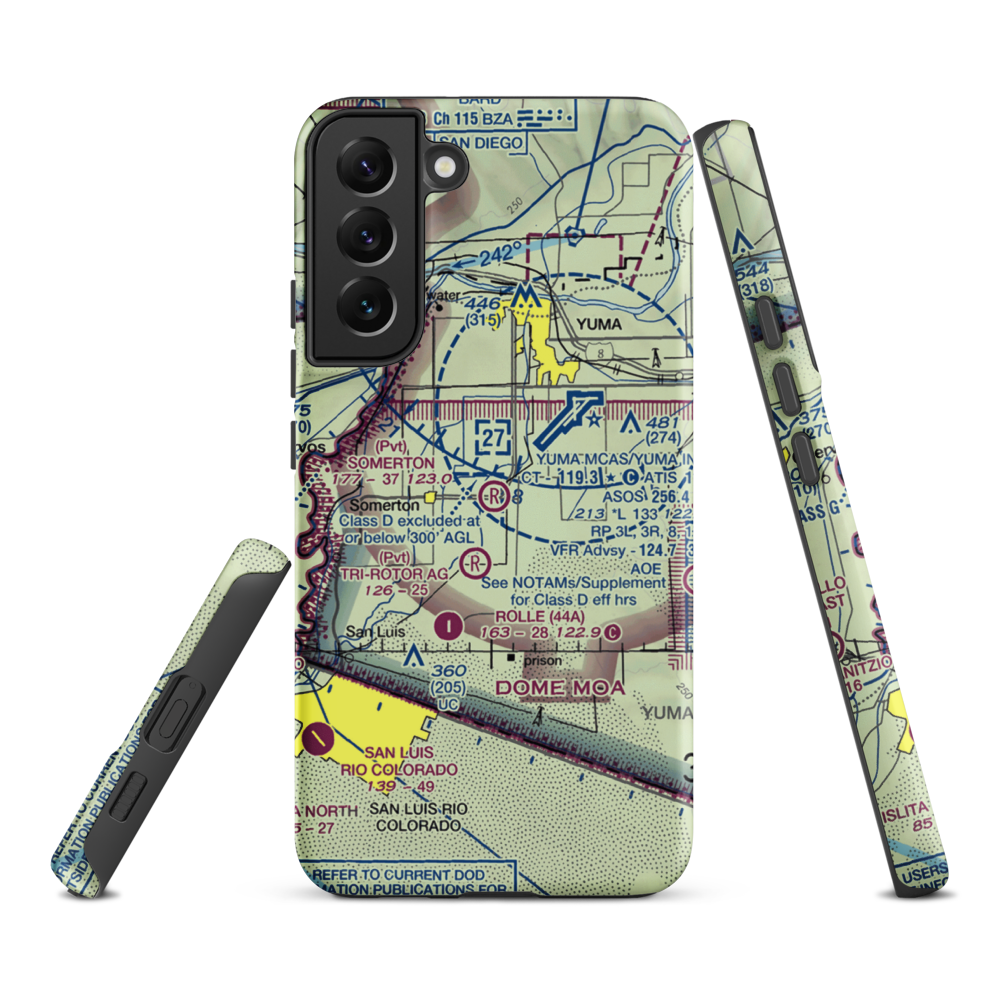 Somerton Airport (54AZ) VFR Sectional Samsung Phone Case Samsung Galaxy S22 Plus model shown