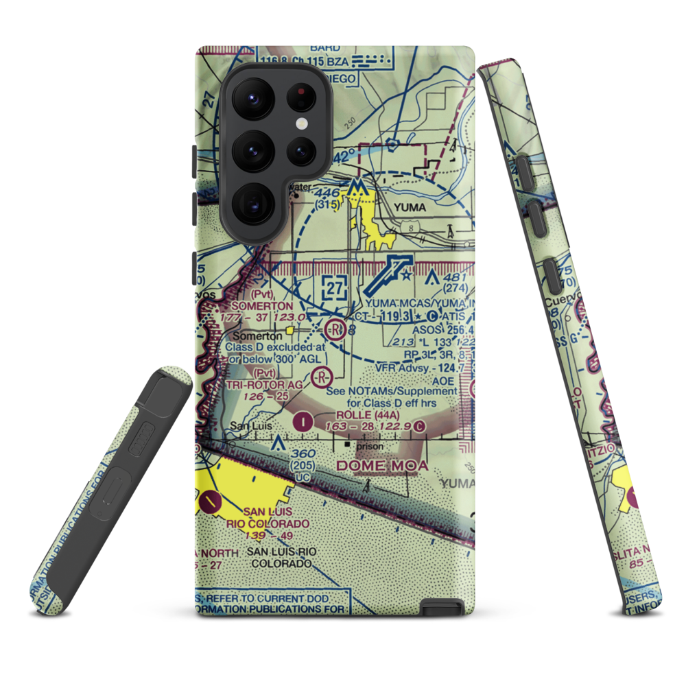 Somerton Airport (54AZ) VFR Sectional Samsung Phone Case Samsung Galaxy S22 Ultra model shown