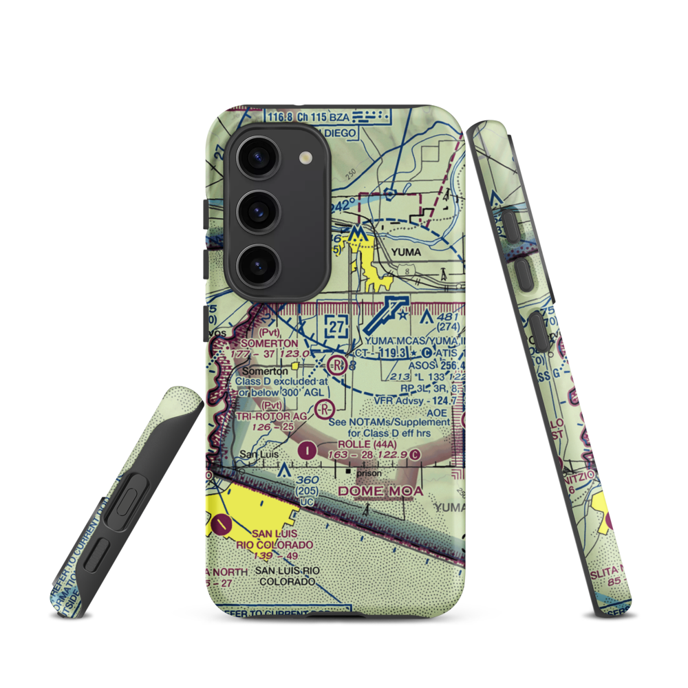 Somerton Airport (54AZ) VFR Sectional Samsung Phone Case Samsung Galaxy S23 model shown