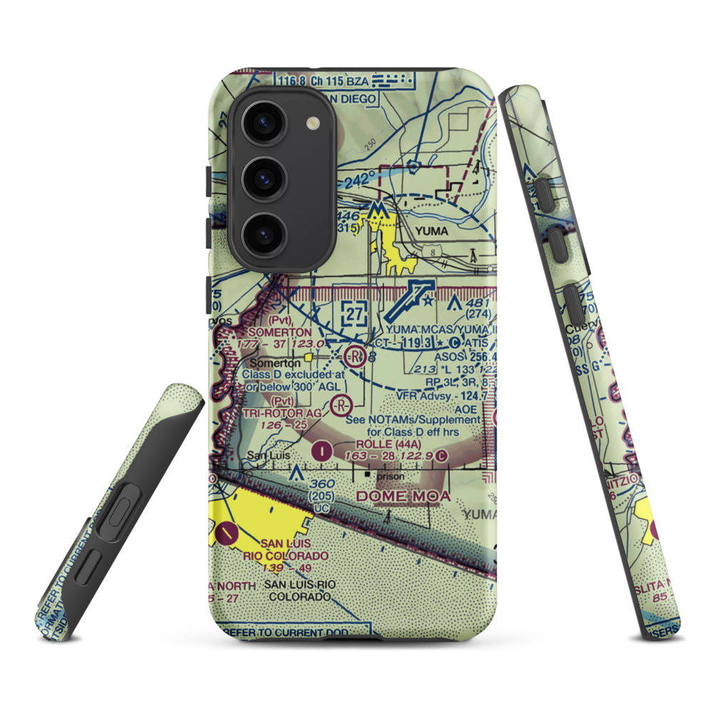 Somerton Airport (54AZ) VFR Sectional Samsung Phone Case Samsung Galaxy S23 Plus model shown