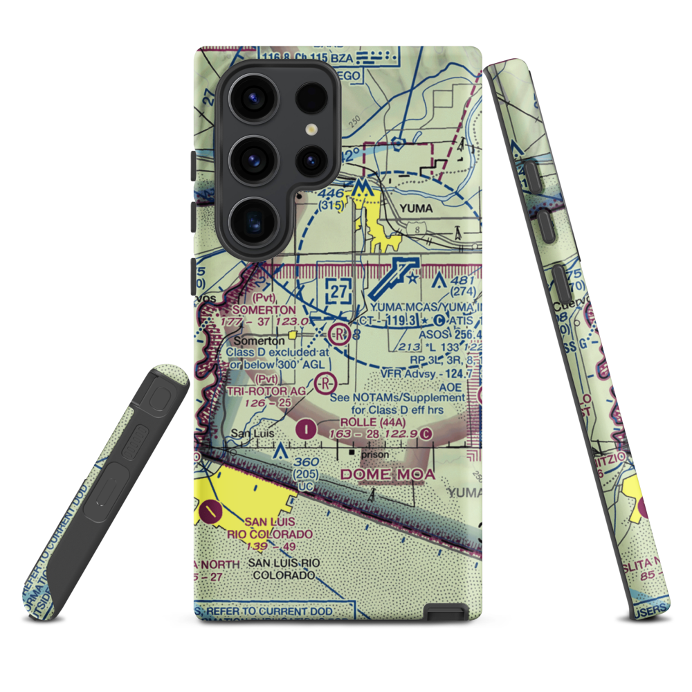 Somerton Airport (54AZ) VFR Sectional Samsung Phone Case Samsung Galaxy S23 Ultra model shown
