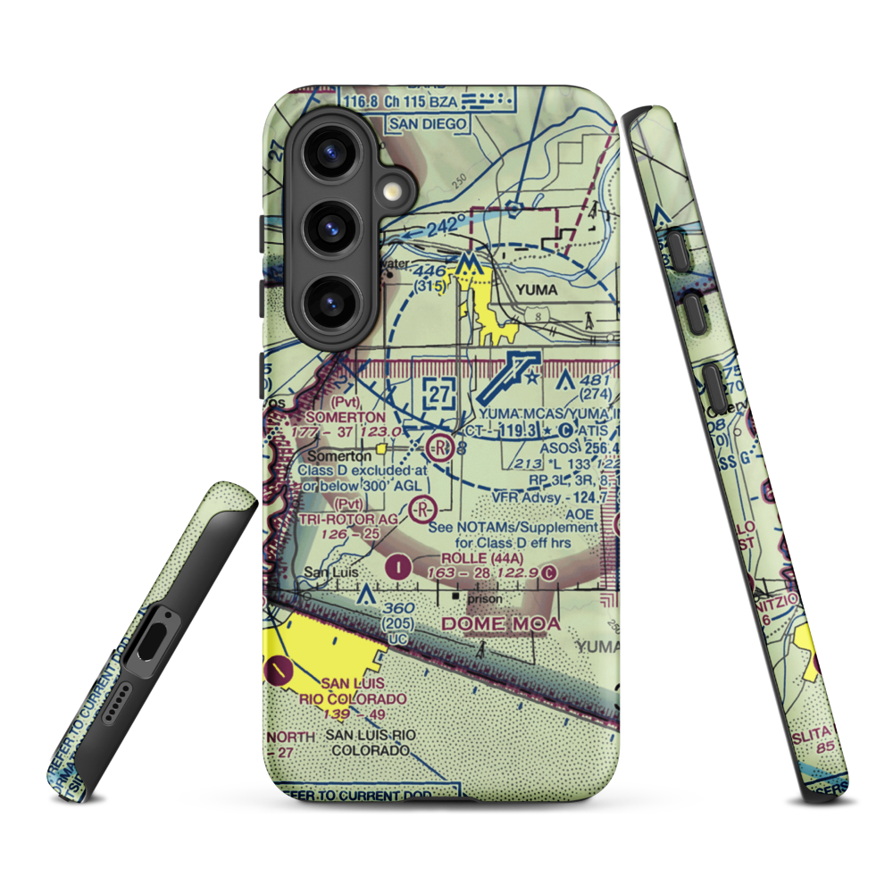 Somerton Airport (54AZ) VFR Sectional Samsung Phone Case Samsung Galaxy S24 Plus model shown