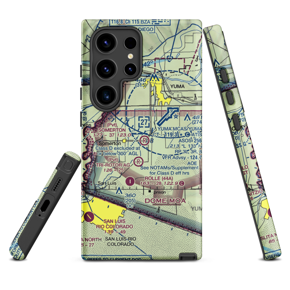 Somerton Airport (54AZ) VFR Sectional Samsung Phone Case Samsung Galaxy S24 Ultra model shown