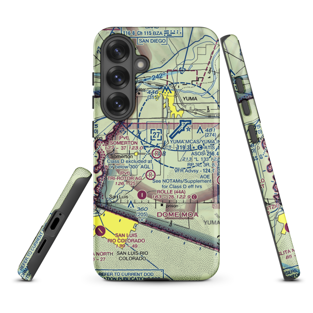 Somerton Airport (54AZ) VFR Sectional Samsung Phone Case Samsung Galaxy S25 Plus model shown