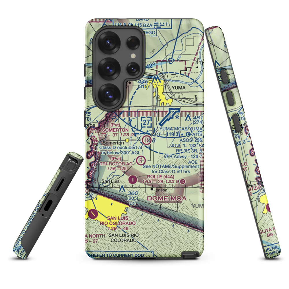 Somerton Airport (54AZ) VFR Sectional Samsung Phone Case Samsung Galaxy S25 Ultra model shown