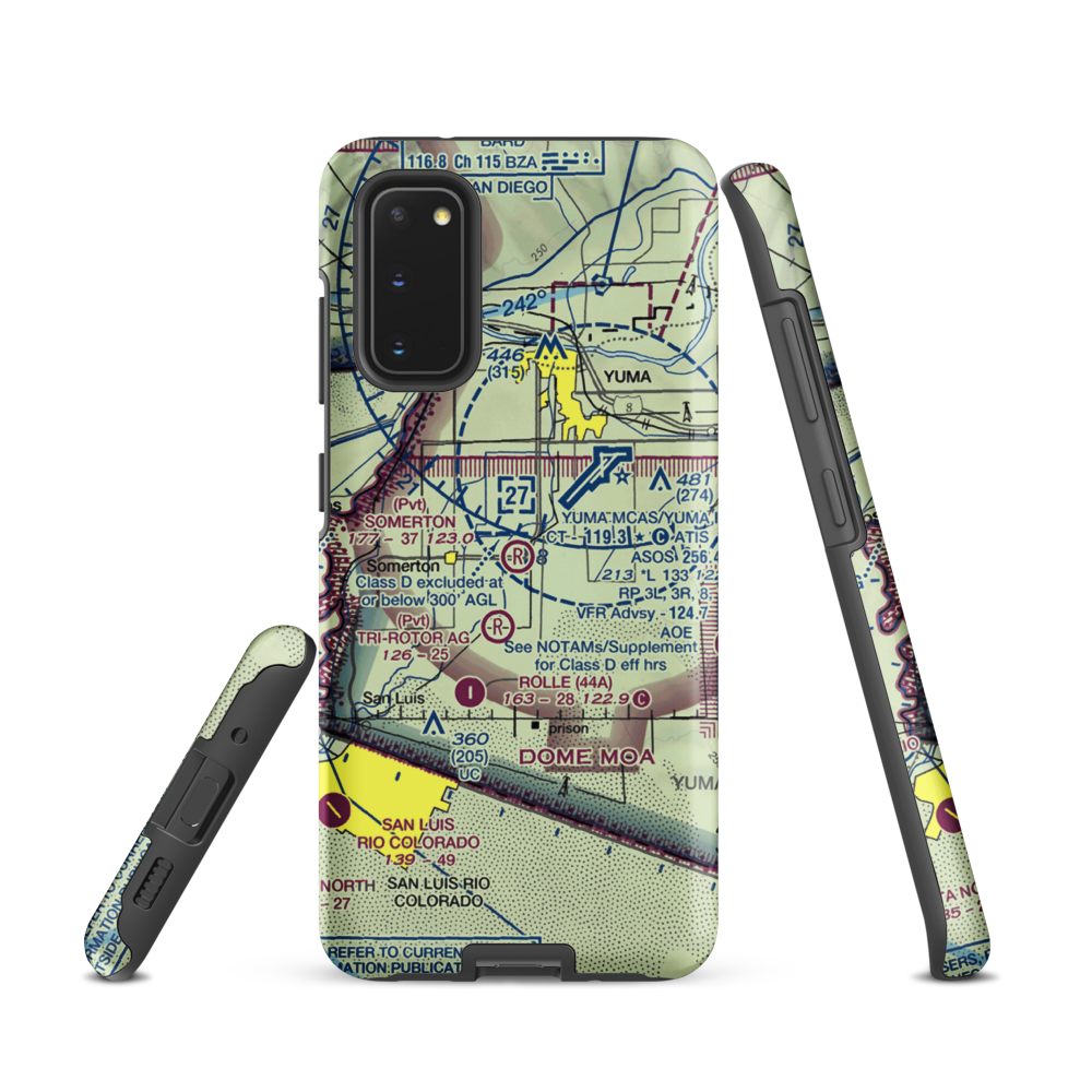 Somerton Airport (54AZ) VFR Sectional Samsung Phone Case Samsung Galaxy S20 model shown