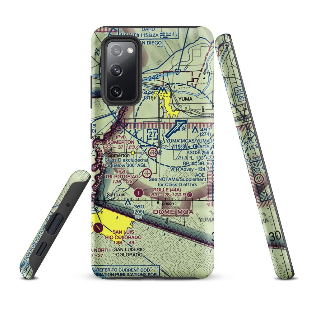 Somerton Airport (54AZ) VFR Sectional Samsung Phone Case Samsung Galaxy S20 FE model shown
