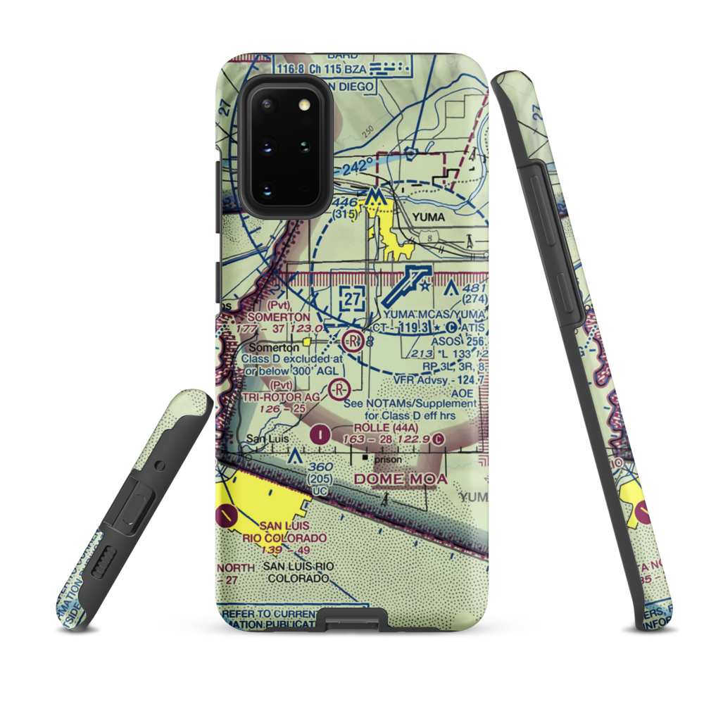 Somerton Airport (54AZ) VFR Sectional Samsung Phone Case Samsung Galaxy S20 Plus model shown