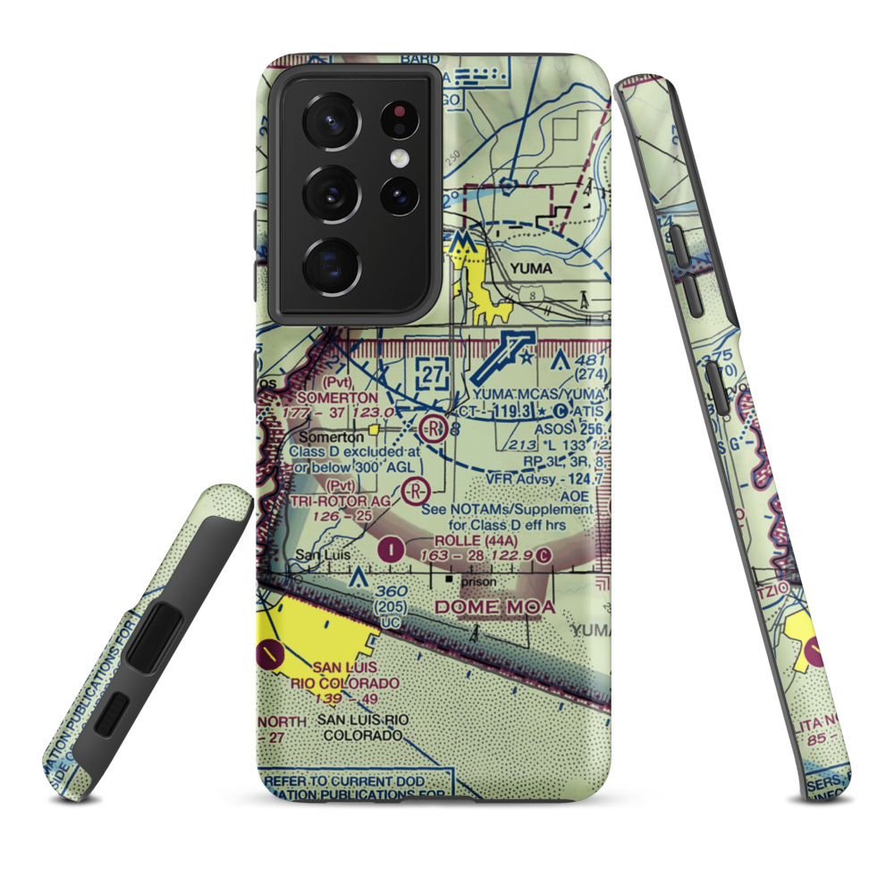 Somerton Airport (54AZ) VFR Sectional Samsung Phone Case Samsung Galaxy S21 Plus model shown