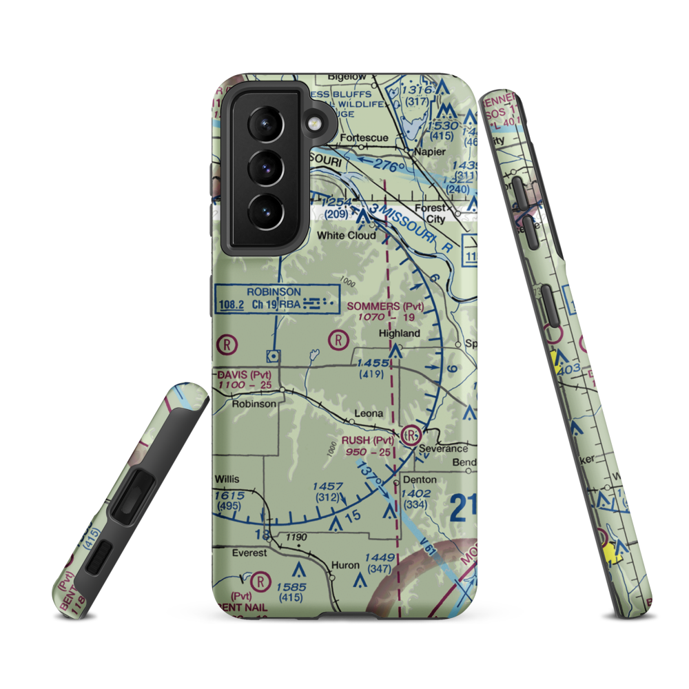 Sommers Airport (SN75) VFR Sectional Samsung Phone Case Samsung Galaxy S21 FE model shown