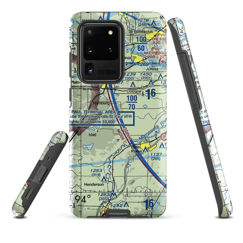 Sons Private-Commercial Airport (47MN) VFR Sectional Samsung Phone Case Samsung Galaxy S20 Ultra model shown