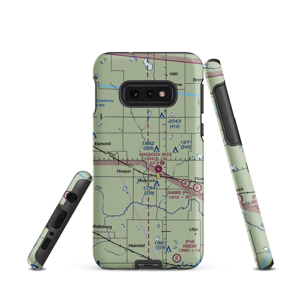 Sorlie Airport (0NA5) VFR Sectional Samsung Phone Case Samsung Galaxy S10e model shown
