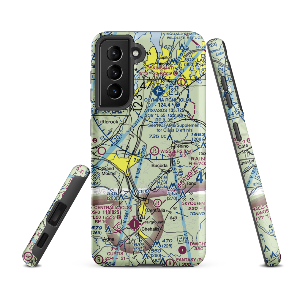 Sorrell Airport (59WA) VFR Sectional Samsung Phone Case Samsung Galaxy S21 FE model shown
