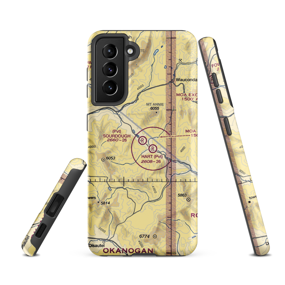 Sourdough Airport (5WA0) VFR Sectional Samsung Phone Case Samsung Galaxy S21 FE model shown