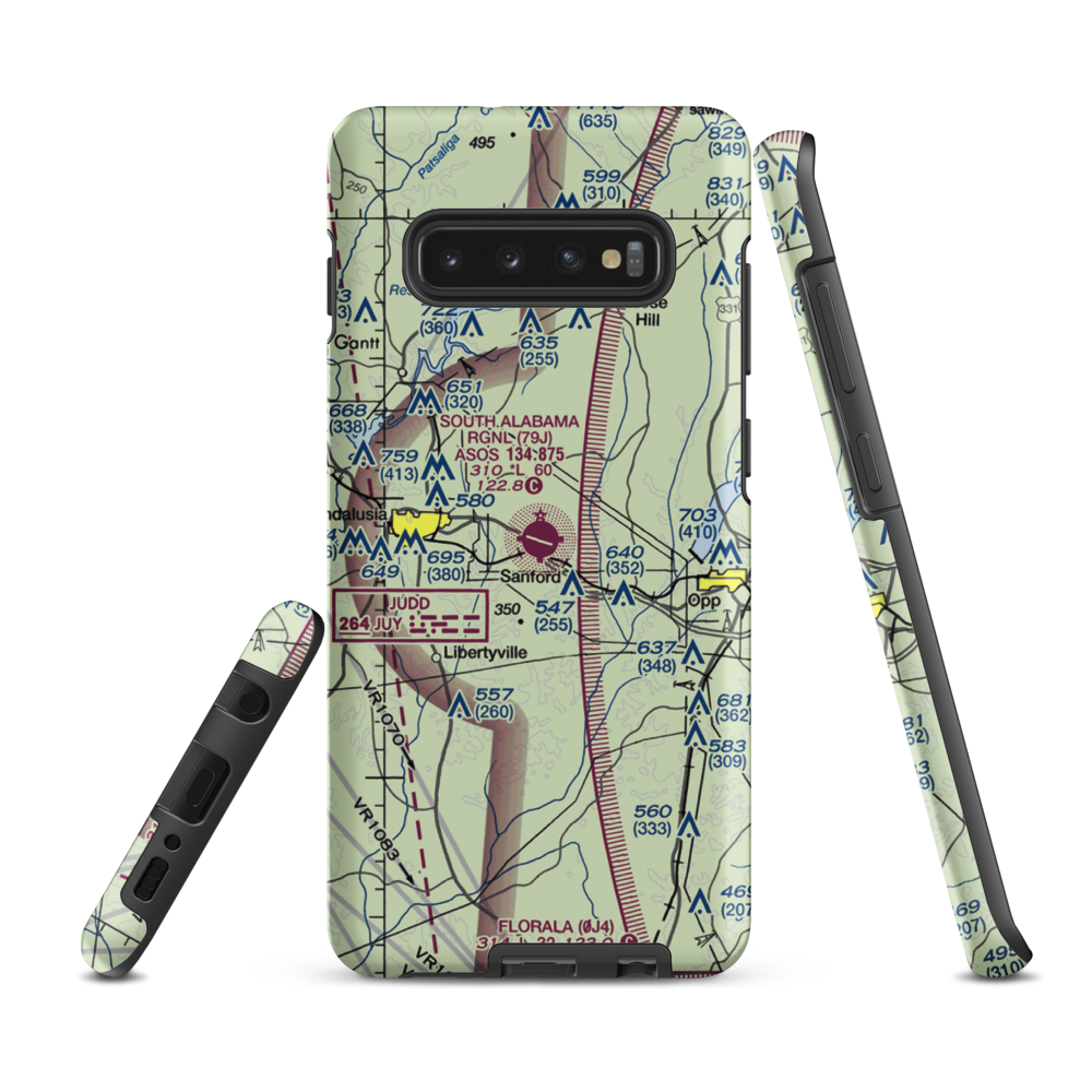 South Alabama Regional At Bill Benton Field Airport (79J) VFR Sectional Samsung Phone Case Samsung Galaxy S10 Plus model shown