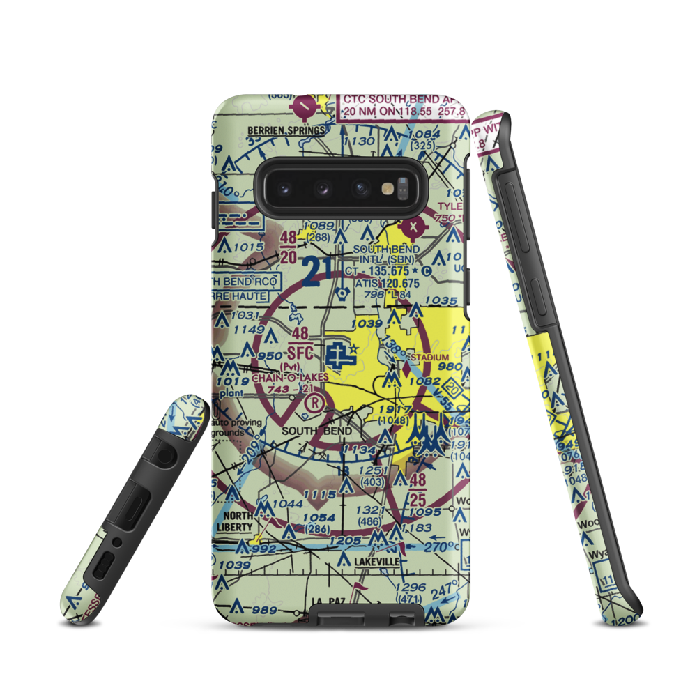South Bend Regional Airport (SBN) VFR Sectional Samsung Phone Case Samsung Galaxy S10 model shown