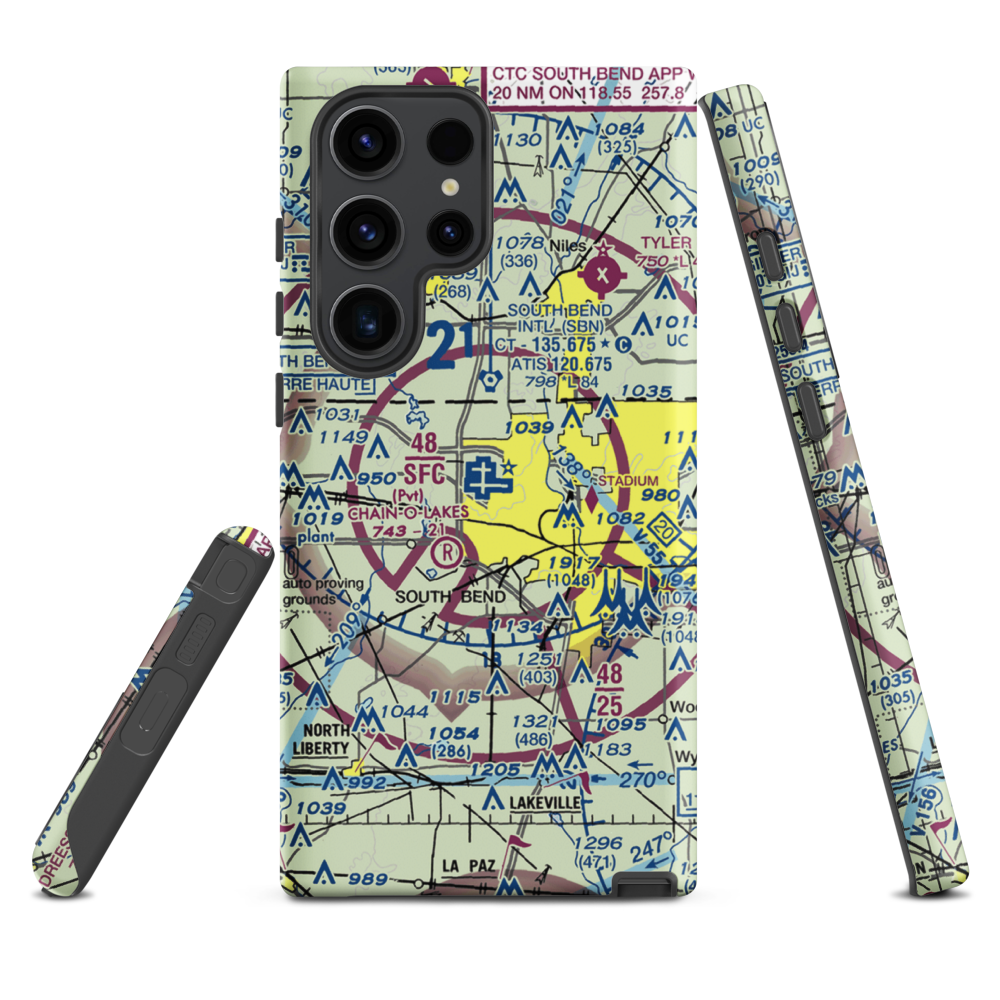 South Bend Regional Airport (SBN) VFR Sectional Samsung Phone Case Samsung Galaxy S23 Ultra model shown
