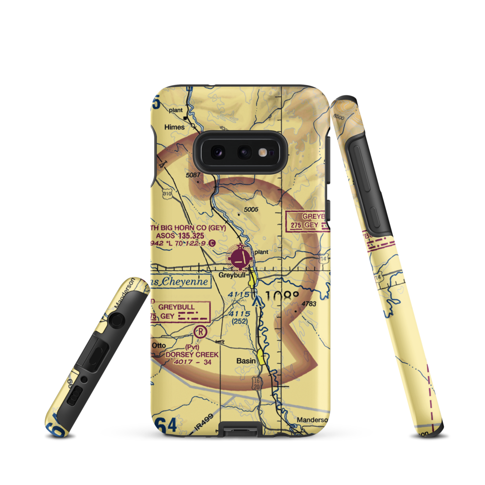 South Big Horn County Airport (GEY) VFR Sectional Samsung Phone Case Samsung Galaxy S10 Plus model shown