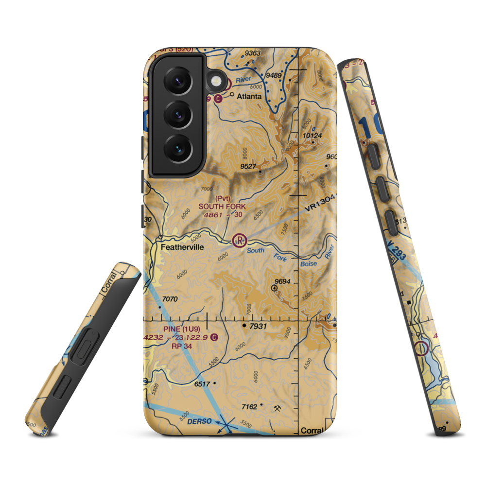 South Fork Ranch Airport (0ID0) VFR Sectional Samsung Phone Case Samsung Galaxy S22 Plus model shown