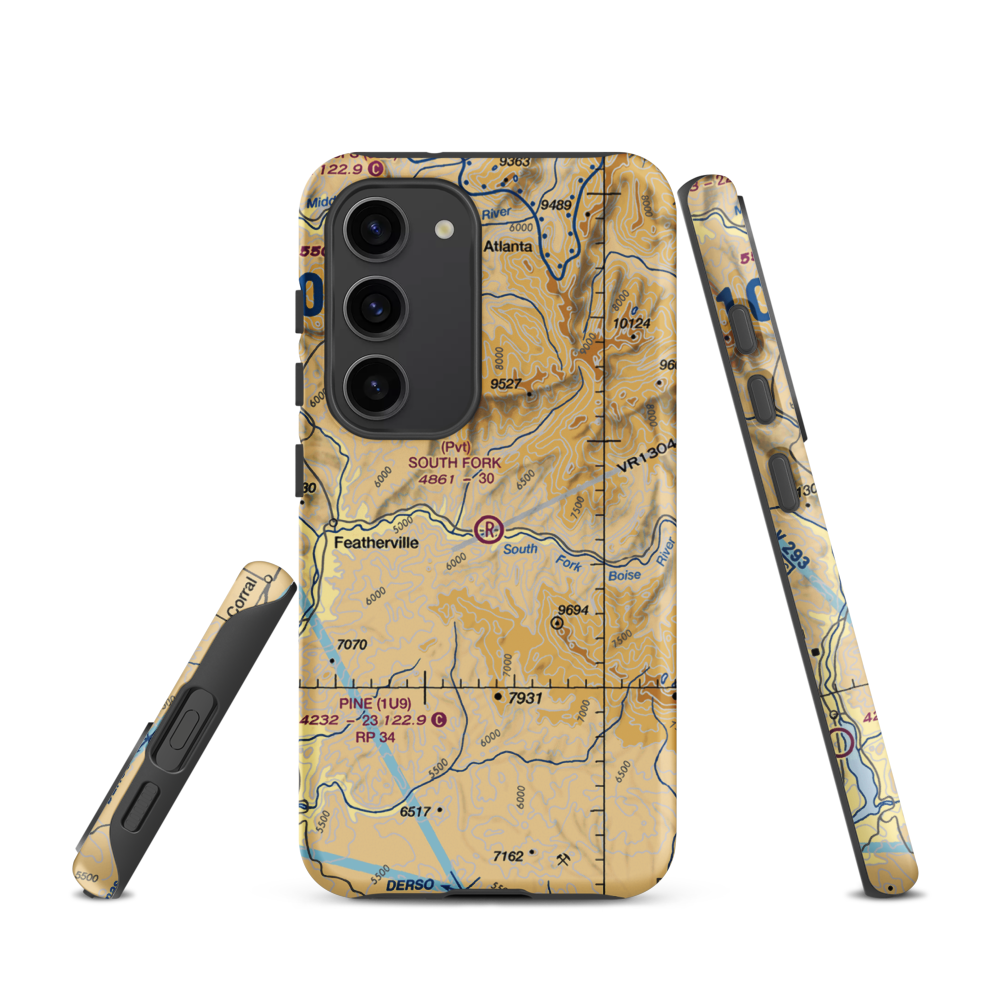 South Fork Ranch Airport (0ID0) VFR Sectional Samsung Phone Case Samsung Galaxy S23 model shown