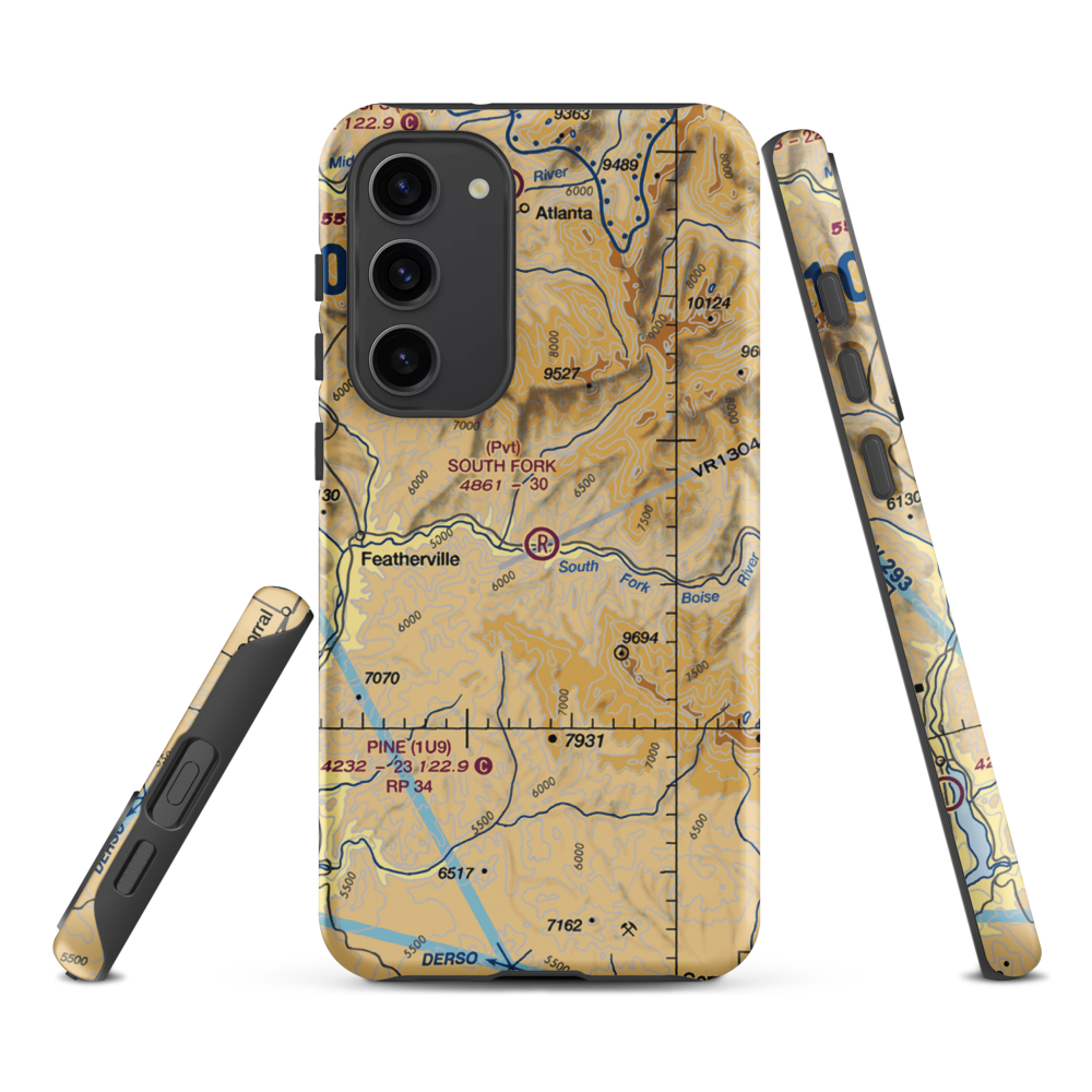 South Fork Ranch Airport (0ID0) VFR Sectional Samsung Phone Case Samsung Galaxy S23 Plus model shown