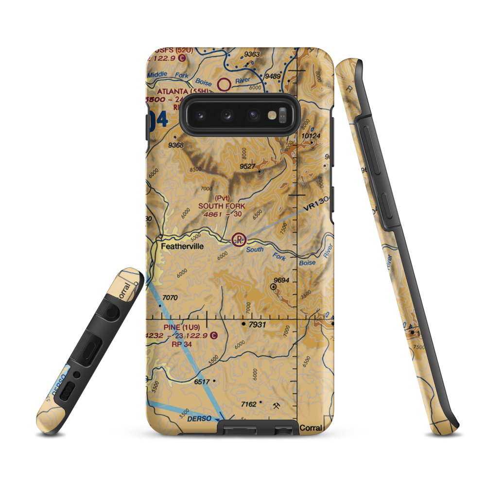 South Fork Ranch Airport (0ID0) VFR Sectional Samsung Phone Case Samsung Galaxy S10 Plus model shown