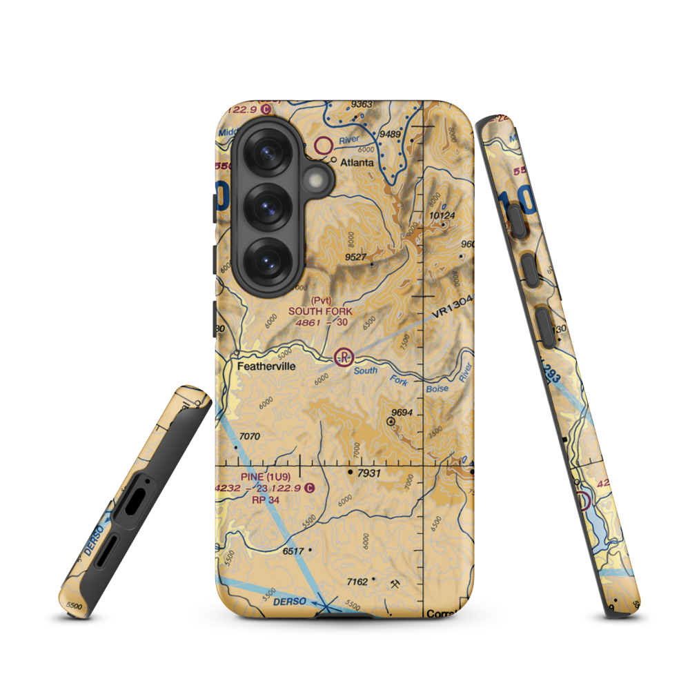 South Fork Ranch Airport (0ID0) VFR Sectional Samsung Phone Case Samsung Galaxy S25 model shown
