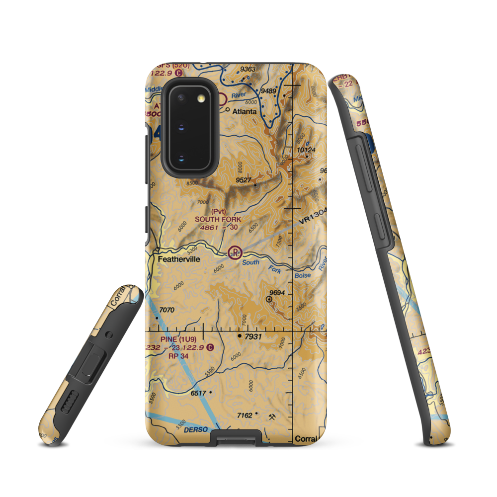 South Fork Ranch Airport (0ID0) VFR Sectional Samsung Phone Case Samsung Galaxy S20 model shown