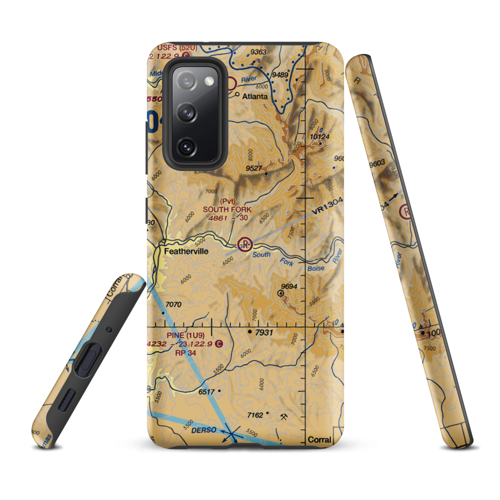 South Fork Ranch Airport (0ID0) VFR Sectional Samsung Phone Case Samsung Galaxy S20 FE model shown
