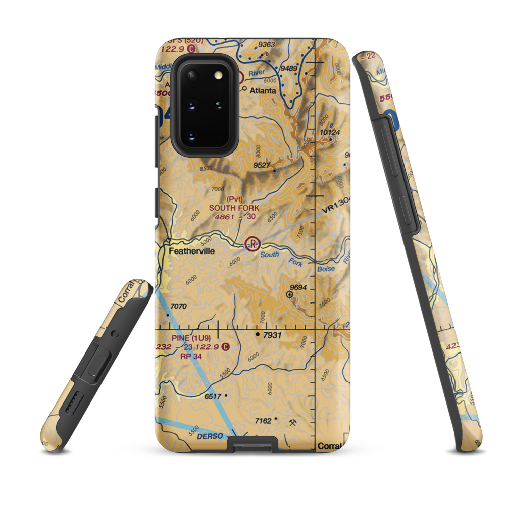 South Fork Ranch Airport (0ID0) VFR Sectional Samsung Phone Case Samsung Galaxy S20 Plus model shown
