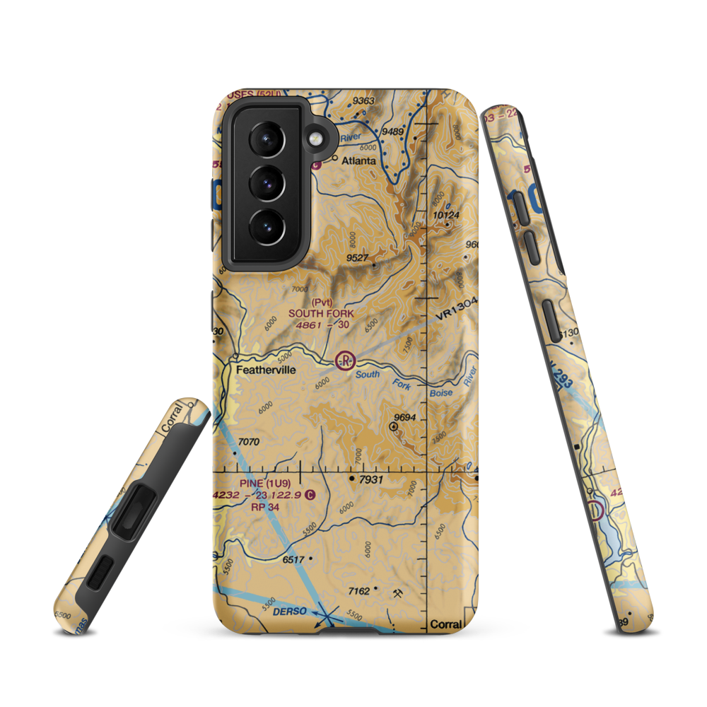 South Fork Ranch Airport (0ID0) VFR Sectional Samsung Phone Case Samsung Galaxy S21 model shown
