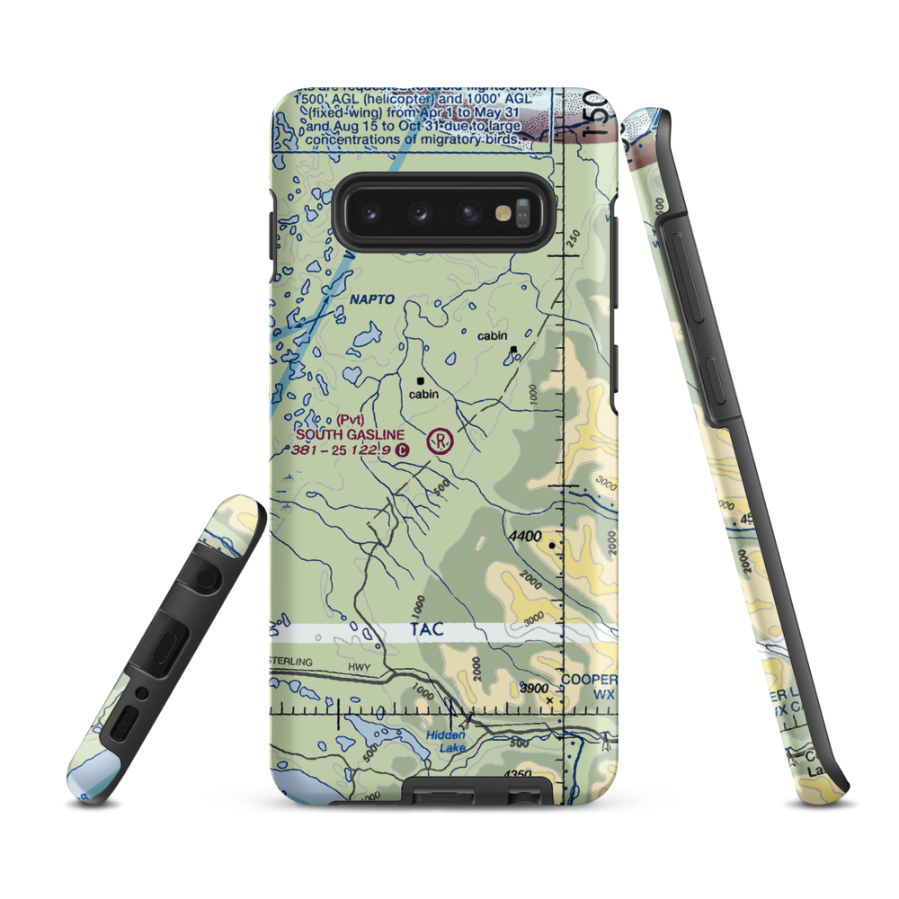 South Gasline Airport (AK39) VFR Sectional Samsung Phone Case Samsung Galaxy S10 Plus model shown