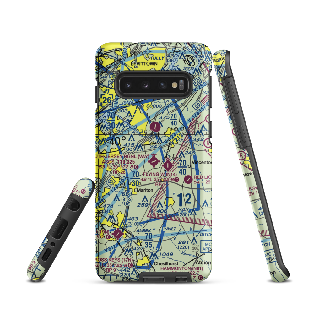 South Jersey Regional Airport (VAY) VFR Sectional Samsung Phone Case Samsung Galaxy S10 model shown