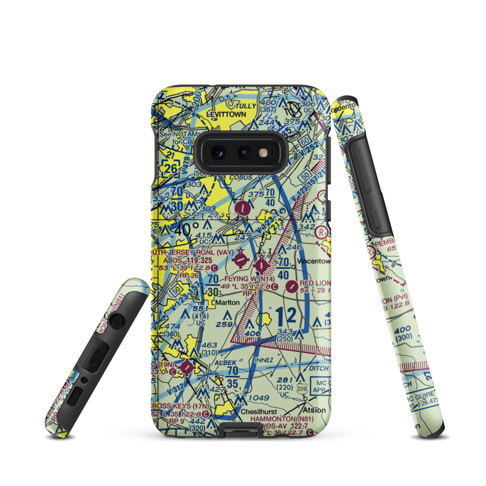 South Jersey Regional Airport (VAY) VFR Sectional Samsung Phone Case Samsung Galaxy S10e model shown