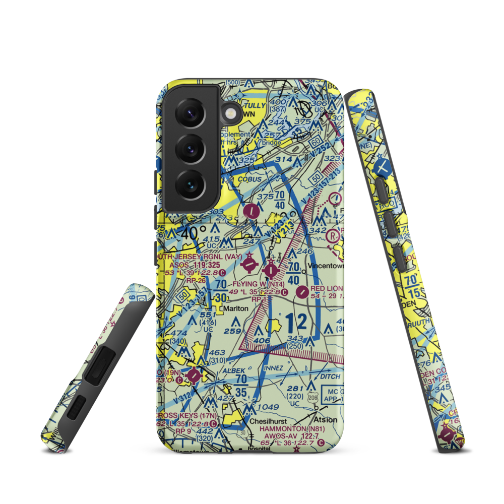 South Jersey Regional Airport (VAY) VFR Sectional Samsung Phone Case Samsung Galaxy S22 model shown