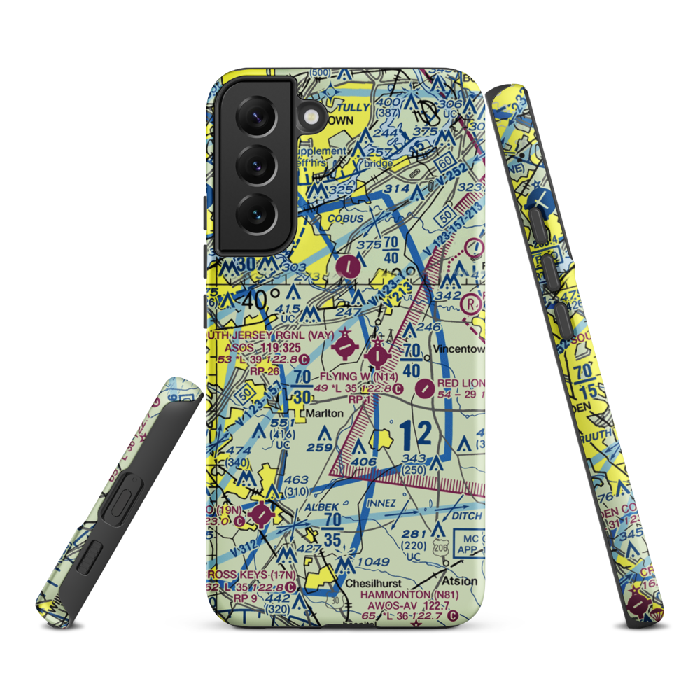 South Jersey Regional Airport (VAY) VFR Sectional Samsung Phone Case Samsung Galaxy S22 Plus model shown