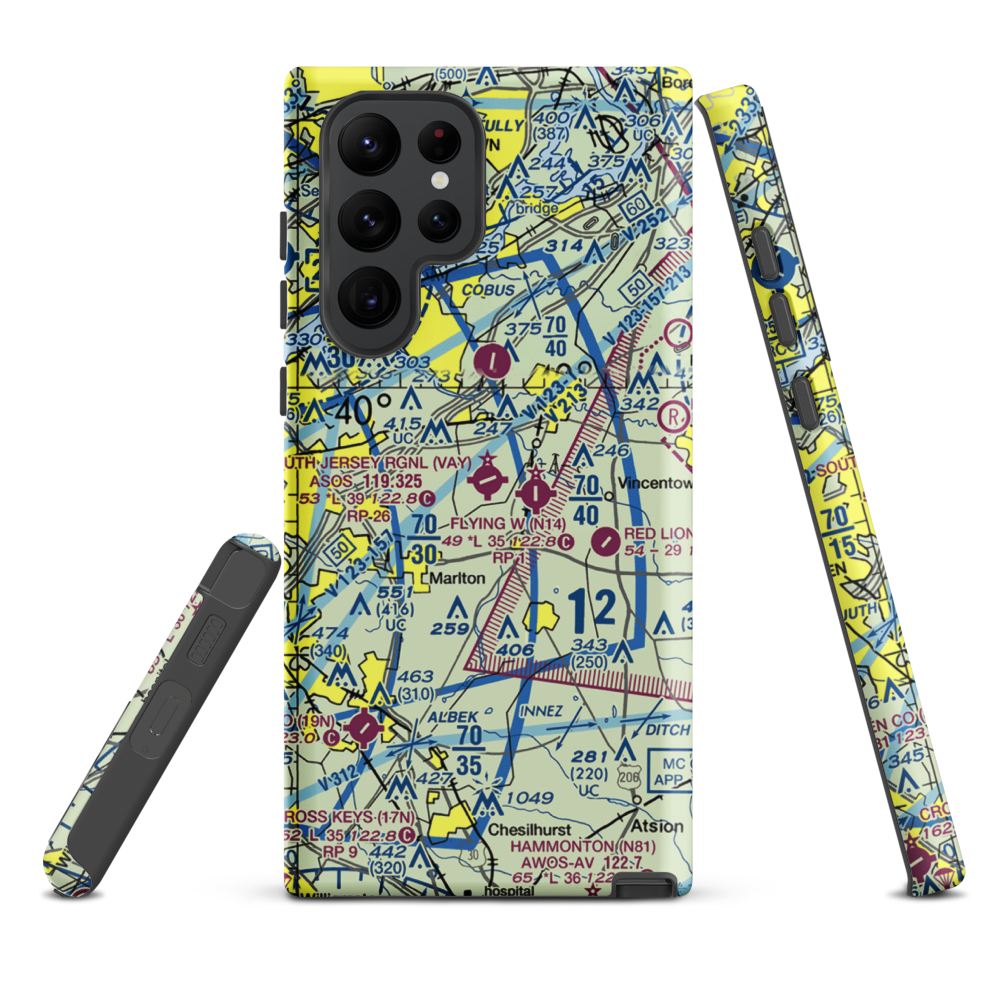 South Jersey Regional Airport (VAY) VFR Sectional Samsung Phone Case Samsung Galaxy S22 Ultra model shown