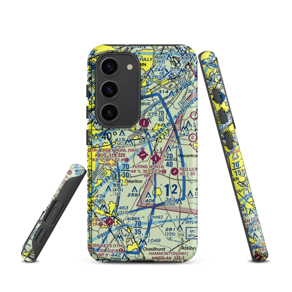 South Jersey Regional Airport (VAY) VFR Sectional Samsung Phone Case Samsung Galaxy S23 model shown