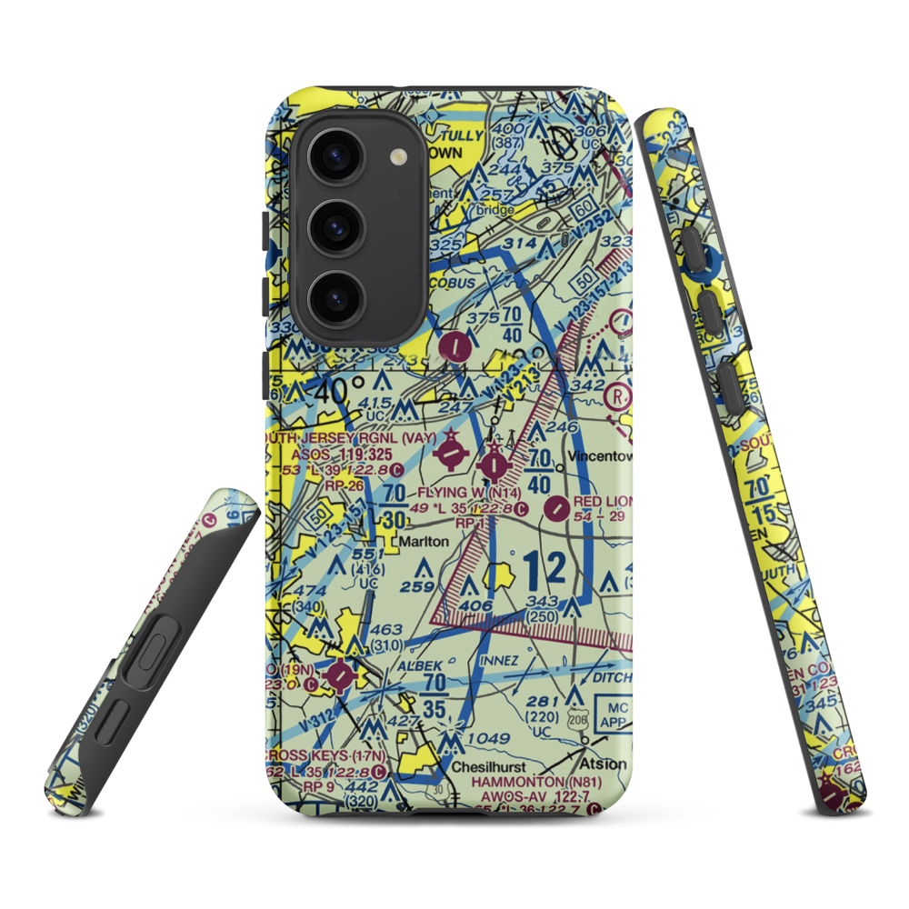 South Jersey Regional Airport (VAY) VFR Sectional Samsung Phone Case Samsung Galaxy S23 Plus model shown