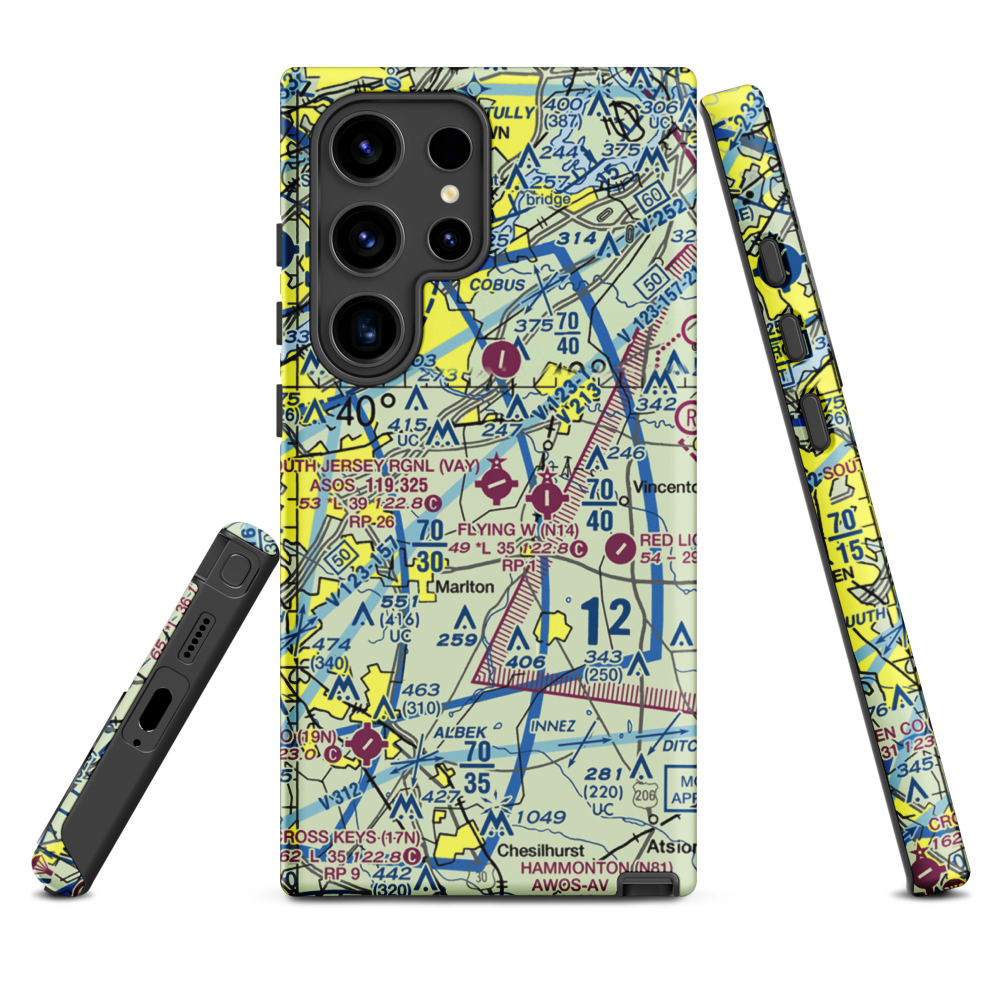 South Jersey Regional Airport (VAY) VFR Sectional Samsung Phone Case Samsung Galaxy S24 Ultra model shown