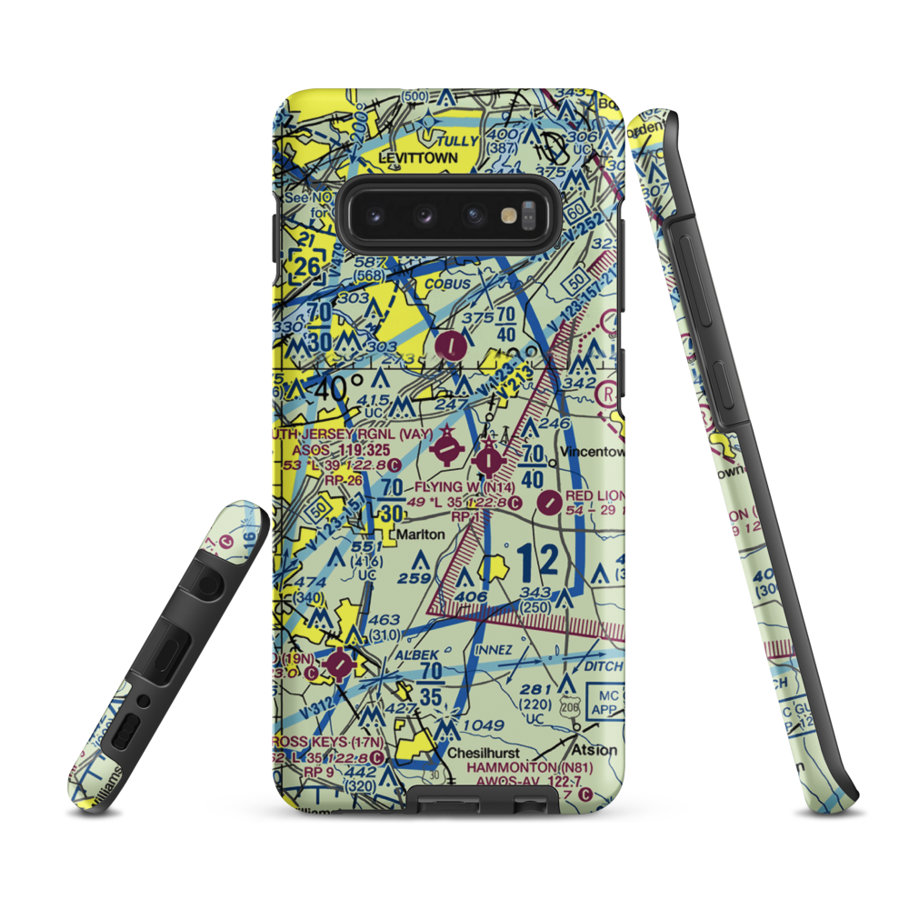 South Jersey Regional Airport (VAY) VFR Sectional Samsung Phone Case Samsung Galaxy S10 Plus model shown