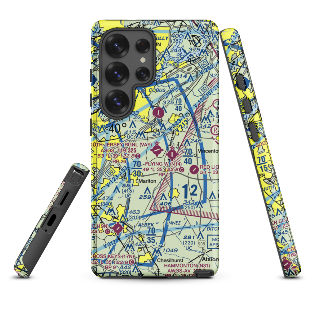 South Jersey Regional Airport (VAY) VFR Sectional Samsung Phone Case Samsung Galaxy S25 Ultra model shown