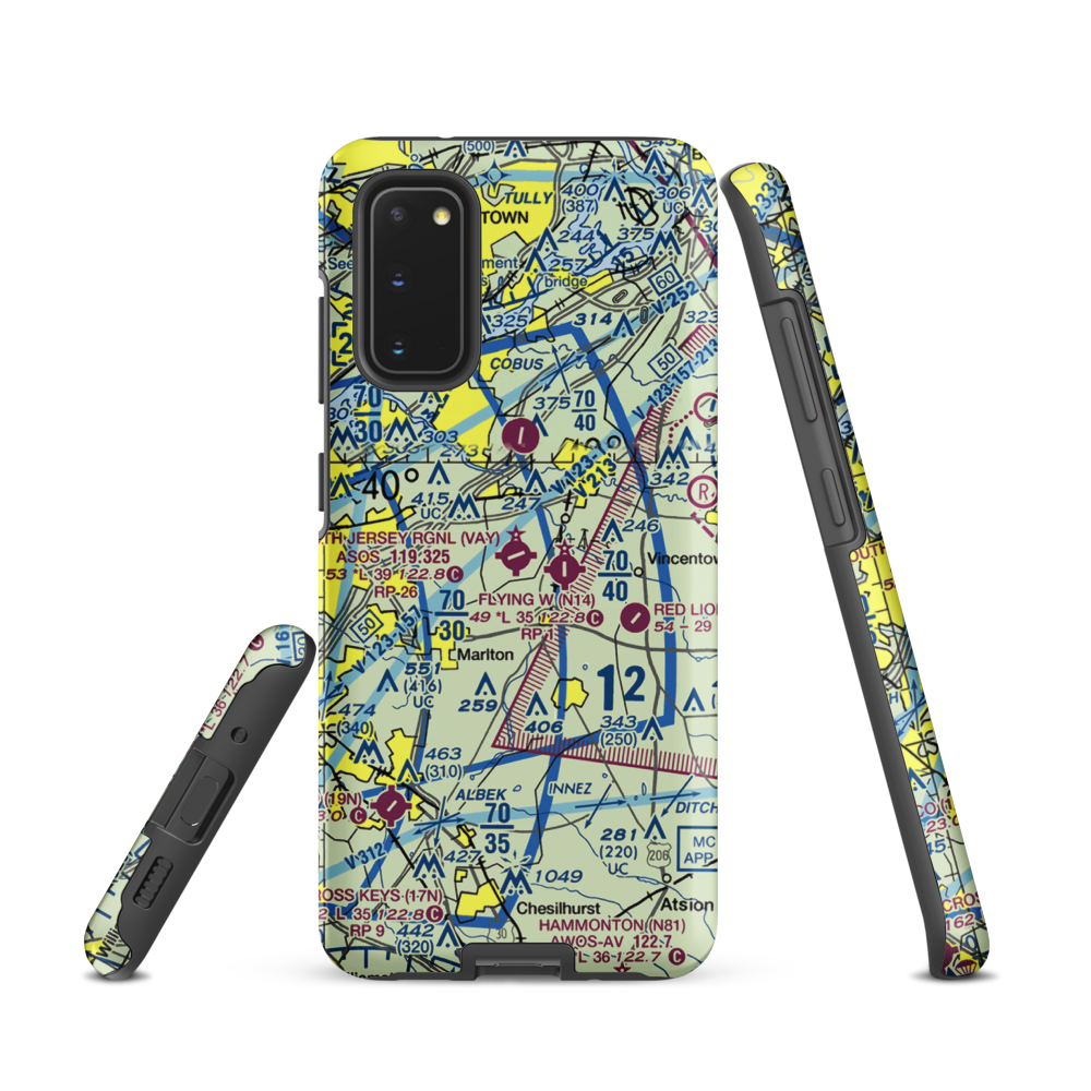 South Jersey Regional Airport (VAY) VFR Sectional Samsung Phone Case Samsung Galaxy S20 model shown