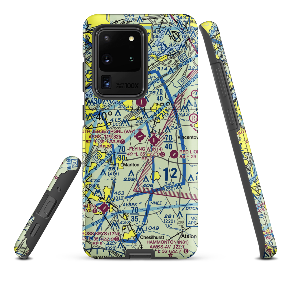 South Jersey Regional Airport (VAY) VFR Sectional Samsung Phone Case Samsung Galaxy S20 Ultra model shown