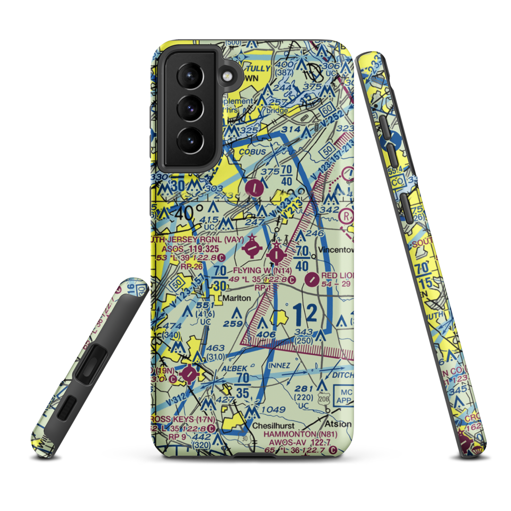 South Jersey Regional Airport (VAY) VFR Sectional Samsung Phone Case Samsung Galaxy S21 Plus model shown