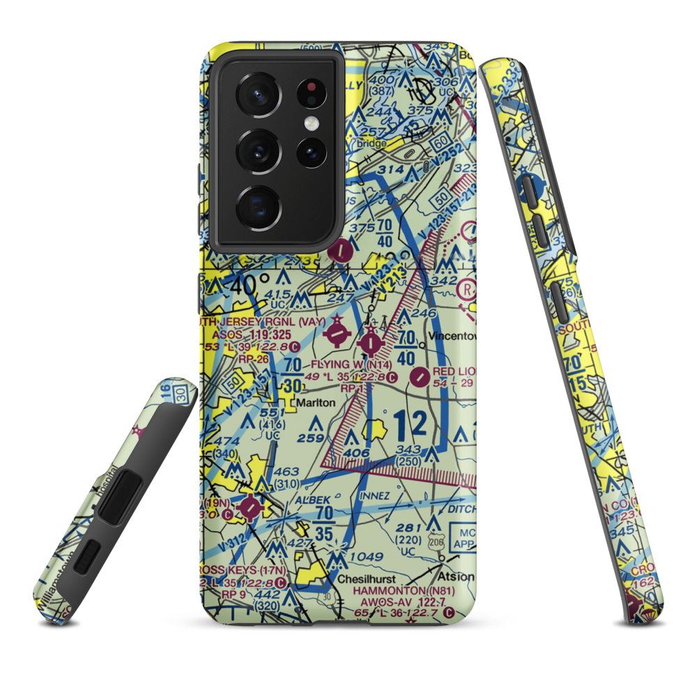 South Jersey Regional Airport (VAY) VFR Sectional Samsung Phone Case Samsung Galaxy S21 Ultra model shown