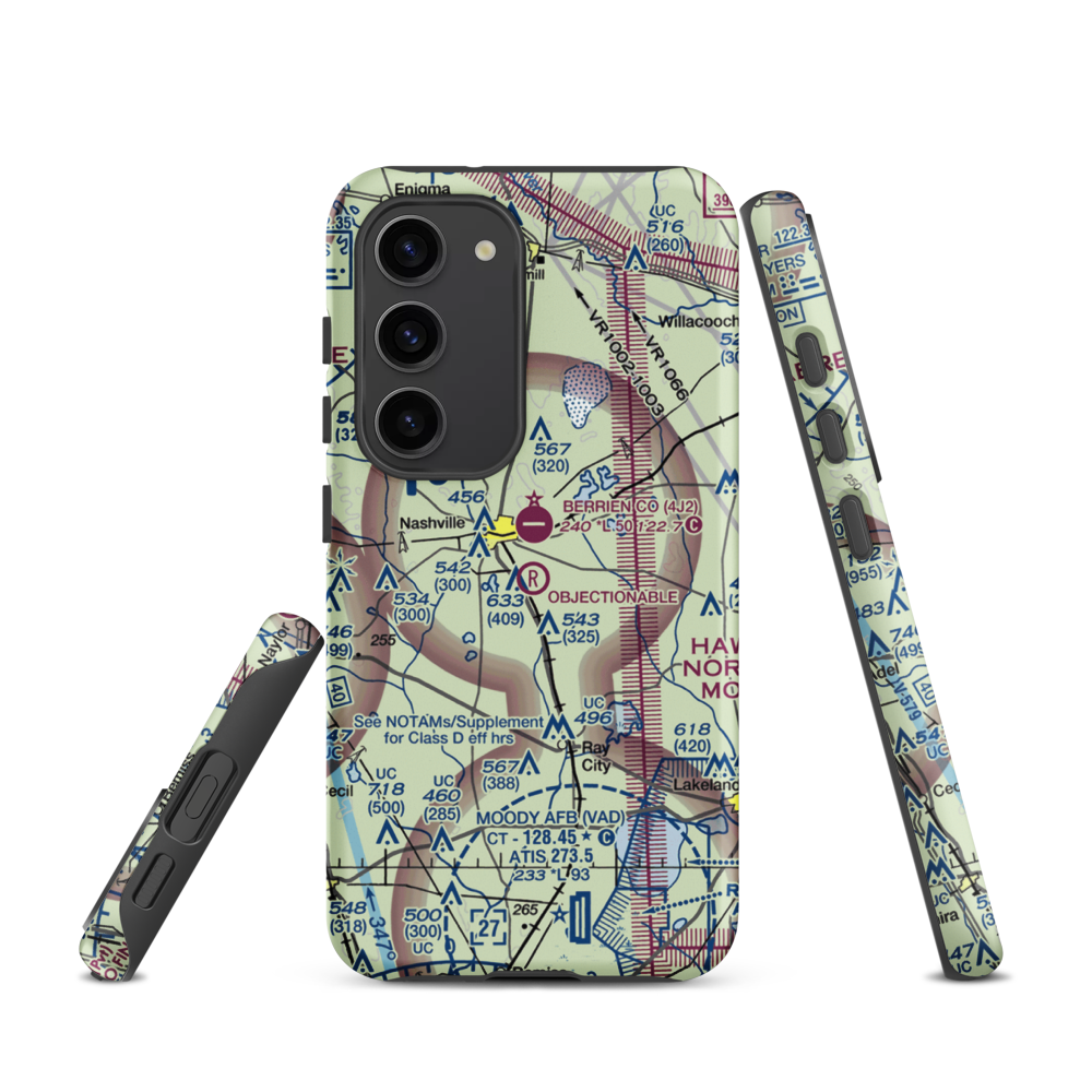 South One Ten Airport (1GA8) VFR Sectional Samsung Phone Case Samsung Galaxy S23 model shown