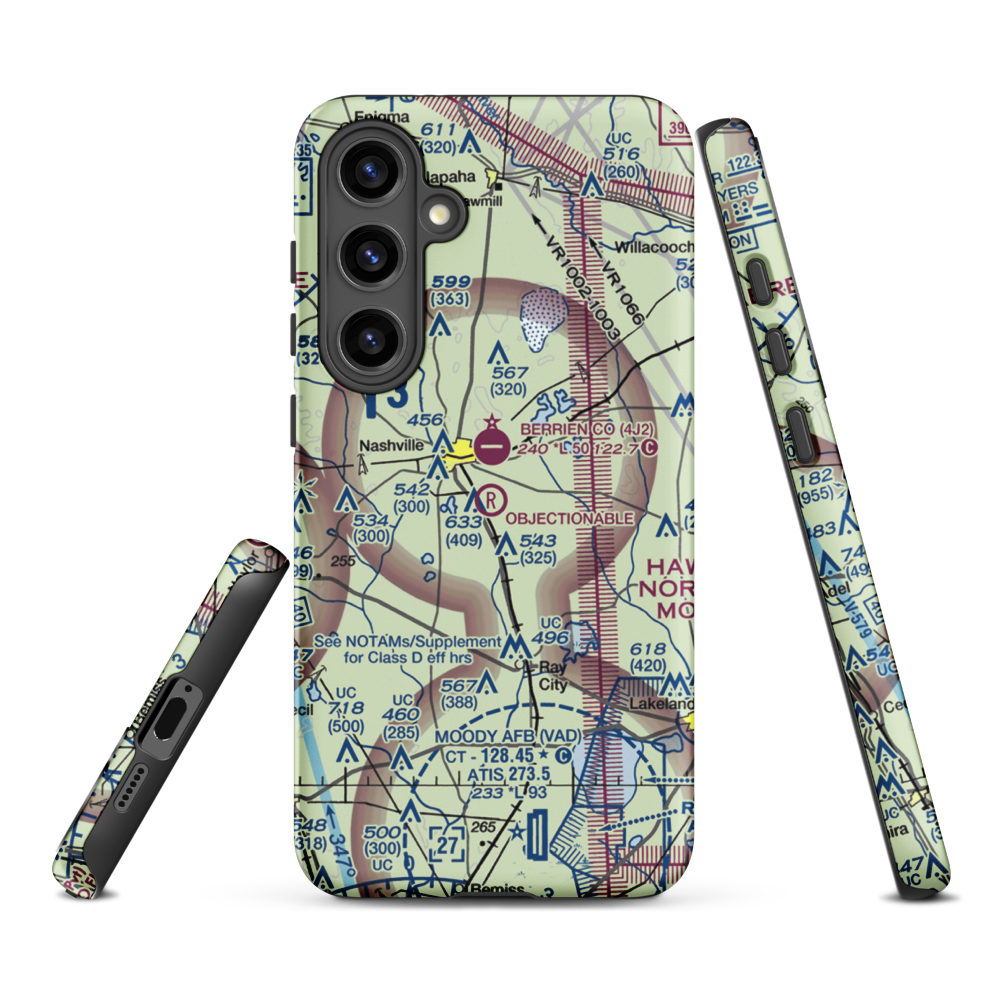 South One Ten Airport (1GA8) VFR Sectional Samsung Phone Case Samsung Galaxy S24 Plus model shown