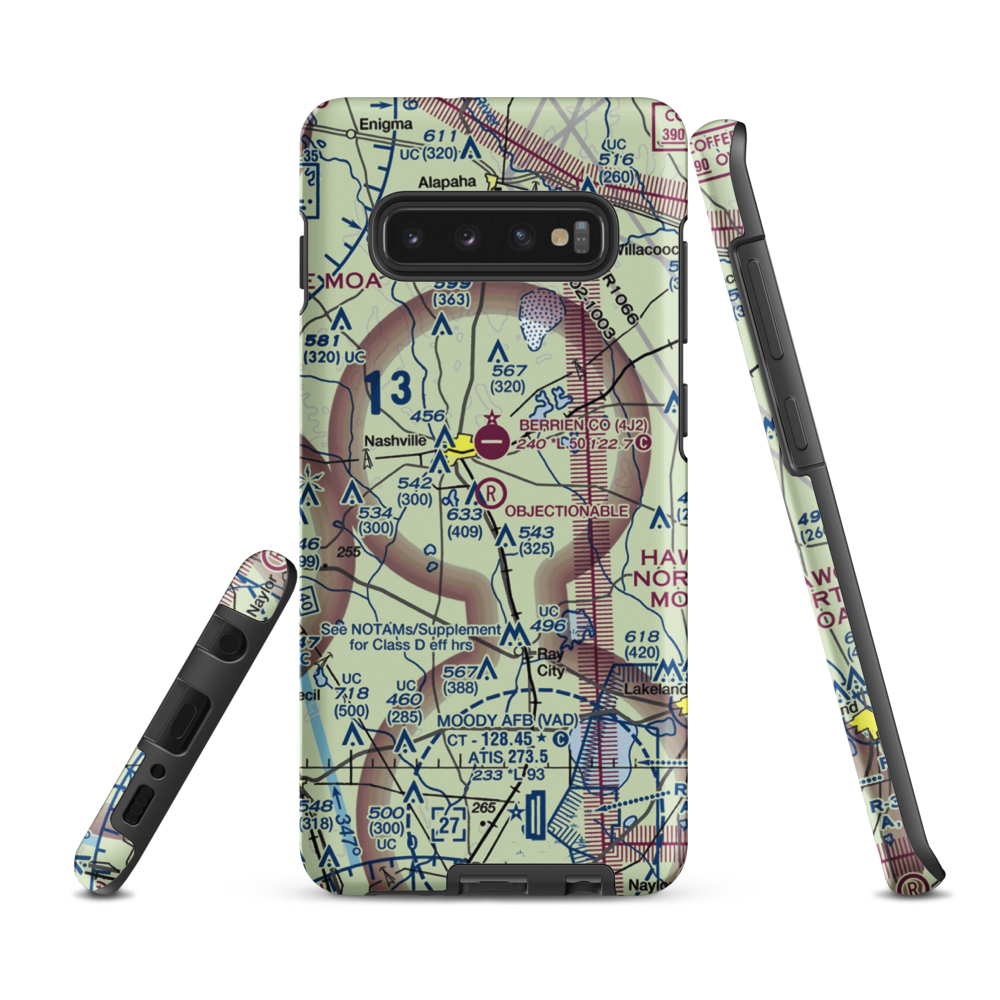South One Ten Airport (1GA8) VFR Sectional Samsung Phone Case Samsung Galaxy S10 Plus model shown